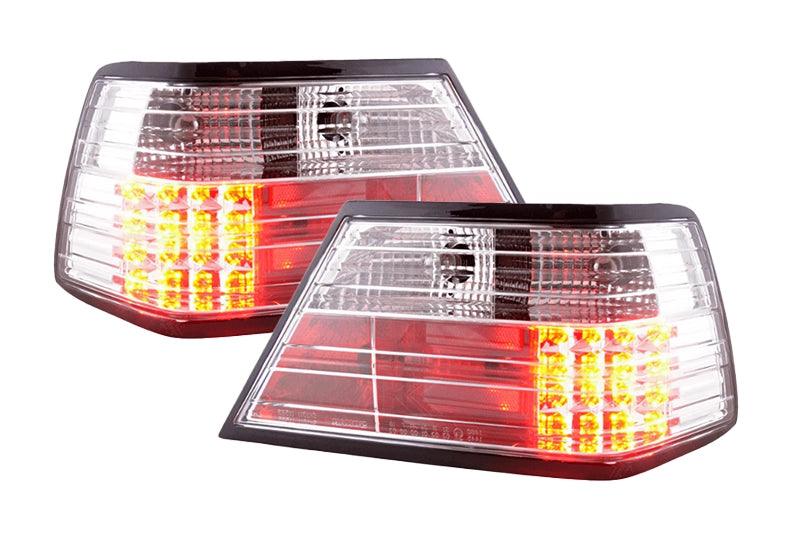 Mercedes-Benz E-Class (124) Limo/Sedan Clear LED Tail Lights (1985-1996) - K2 Industries