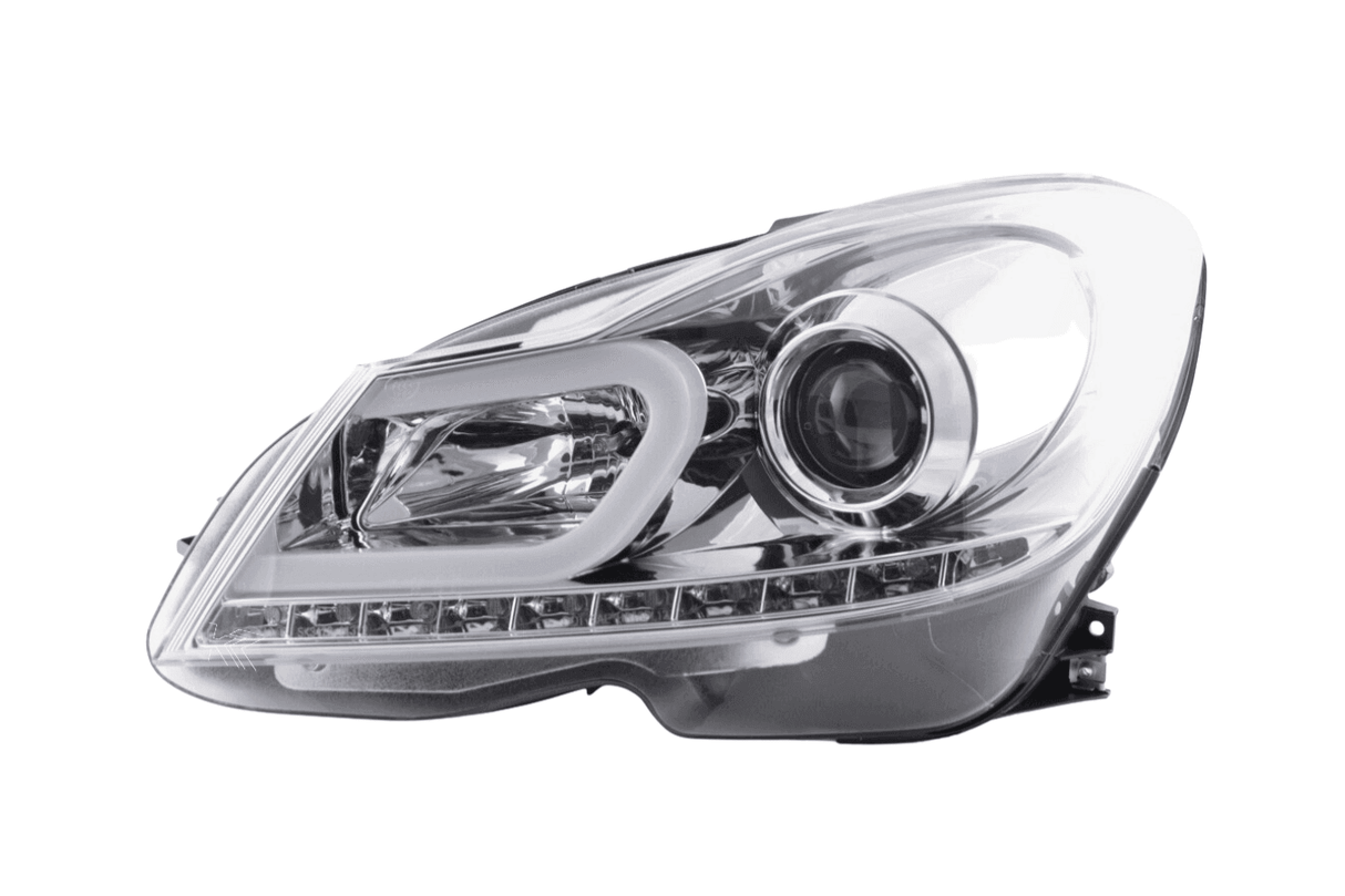 Mercedes W204 C-Class Chrome LED Headlights with DRL (2011 - 2014) - K2 Industries