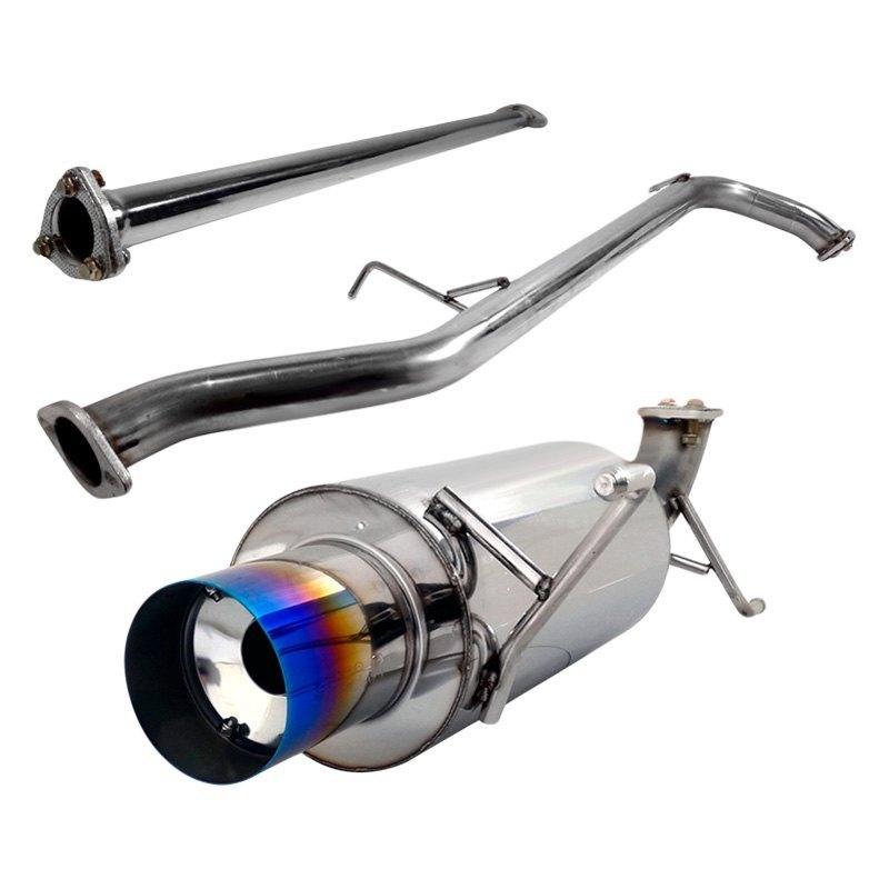 Spec-D Tuning Exhaust Honda Accord 4 Cyl (98-02) N1 Muffler w/ Burnt Blue Tip