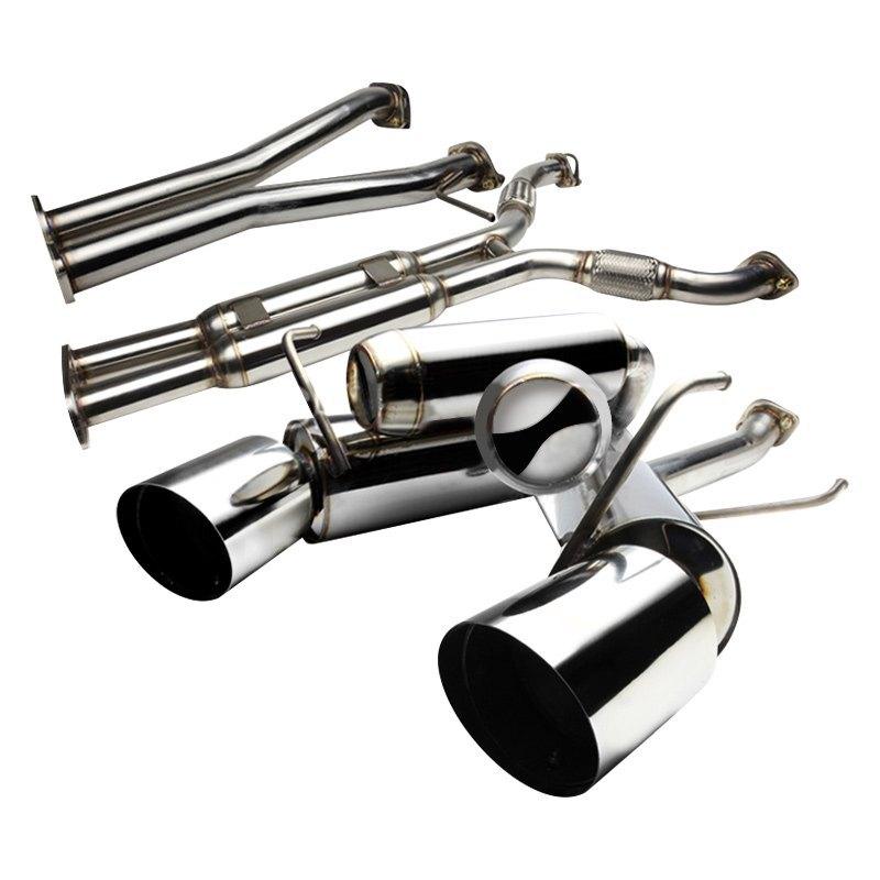 Spec-D Tuning Exhaust Nissan 350Z (03-08) Dual Muffler Polished / Blue Burnt Tips