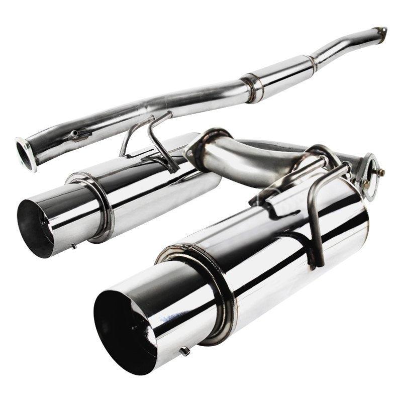 Spec-D Tuning Exhaust Mitsubishi Lancer EVO X (2008-2015) N1 Mufflers w/ Polished / Blue Burnt Tips