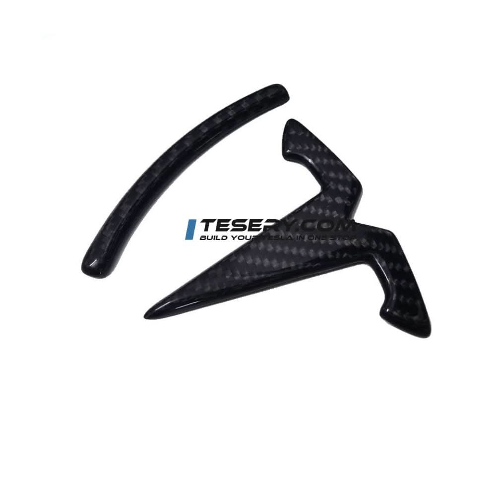 Model 3 / Y T Logo Overlay Front & Rear - Real Carbon Fiber Exterior