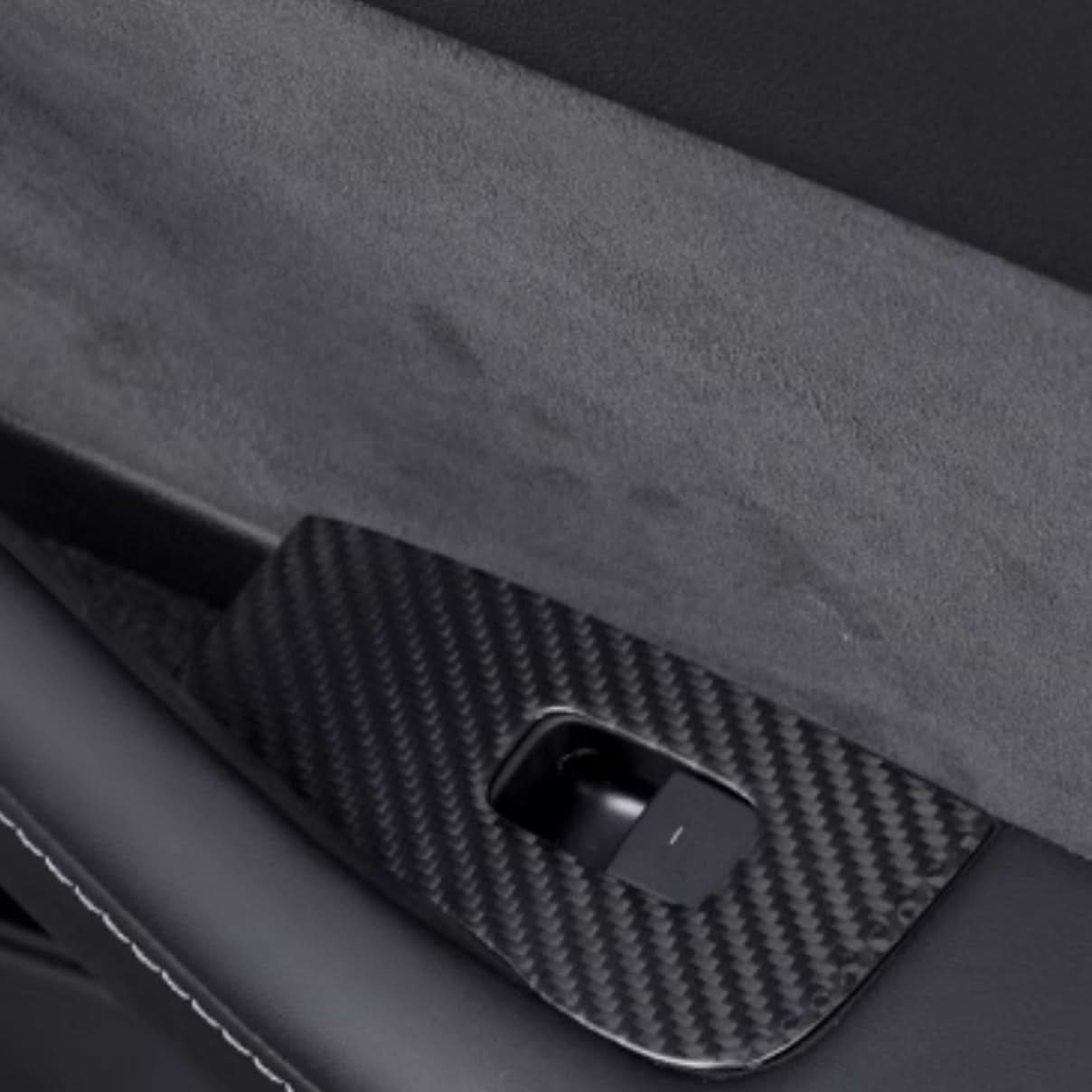 Dry Carbon Fiber Window & Door Switch Covers for Model Y / Model 3(Left Hand Drive)