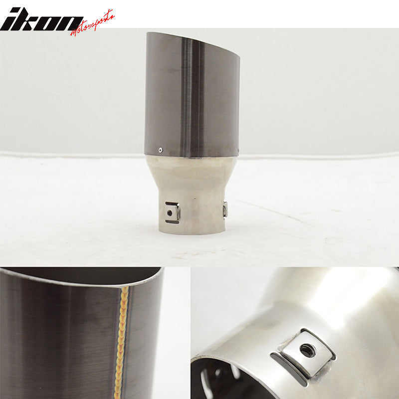 Add On Gunmetal Exhaust Slant Cut Muffler Tip 2.5in ID 3.5in OD