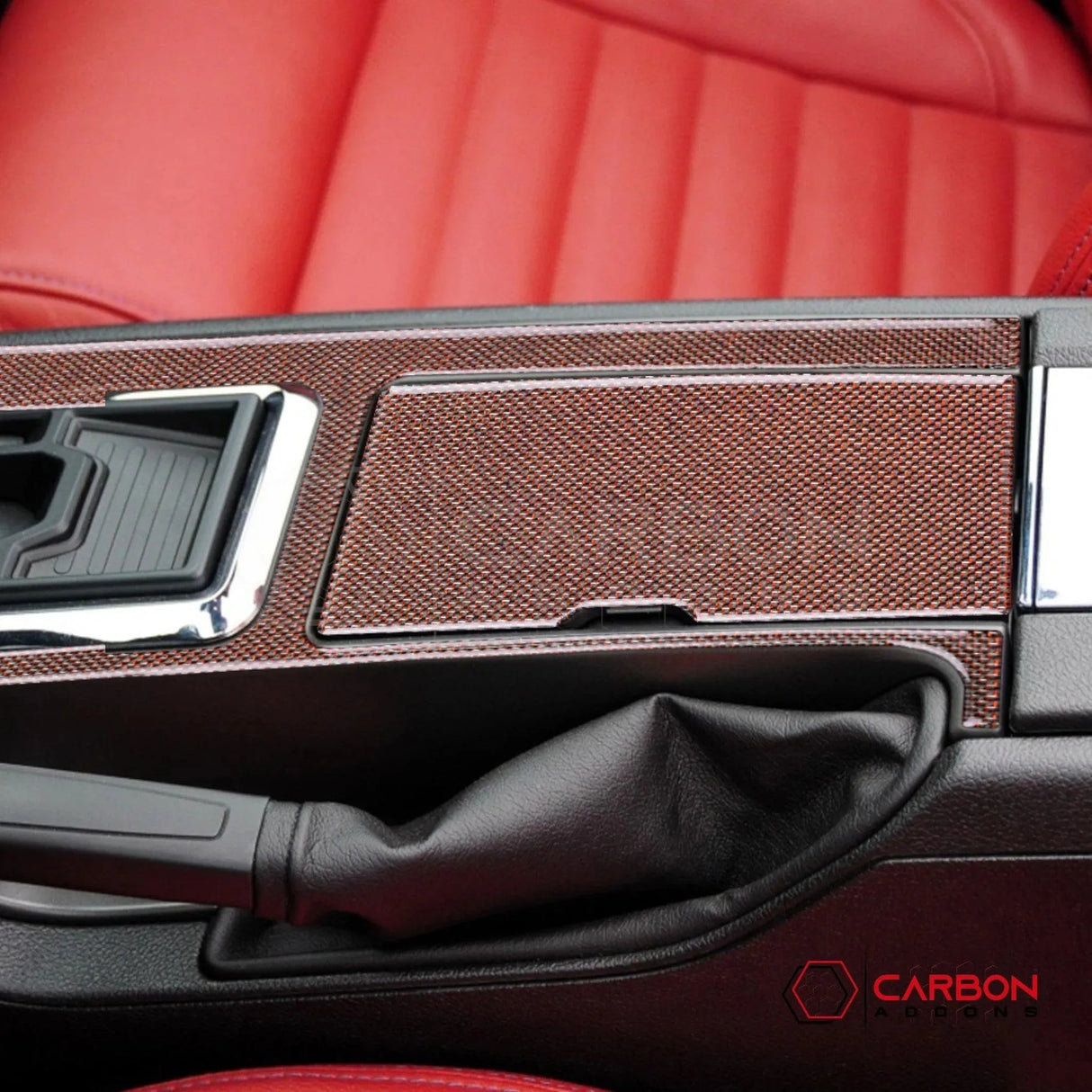 Mustang 2010-2014 Reflective Carbon Fiber Center Console Trim Overlay