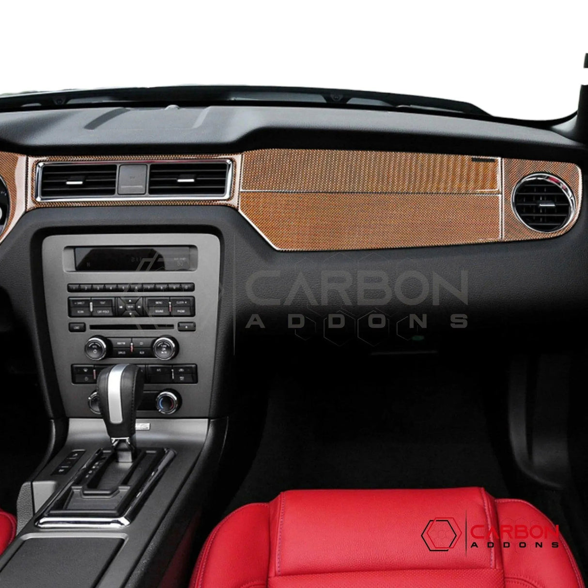 Mustang 2010-2014 Reflective Carbon Fiber Full Dashboard Trim Overlay