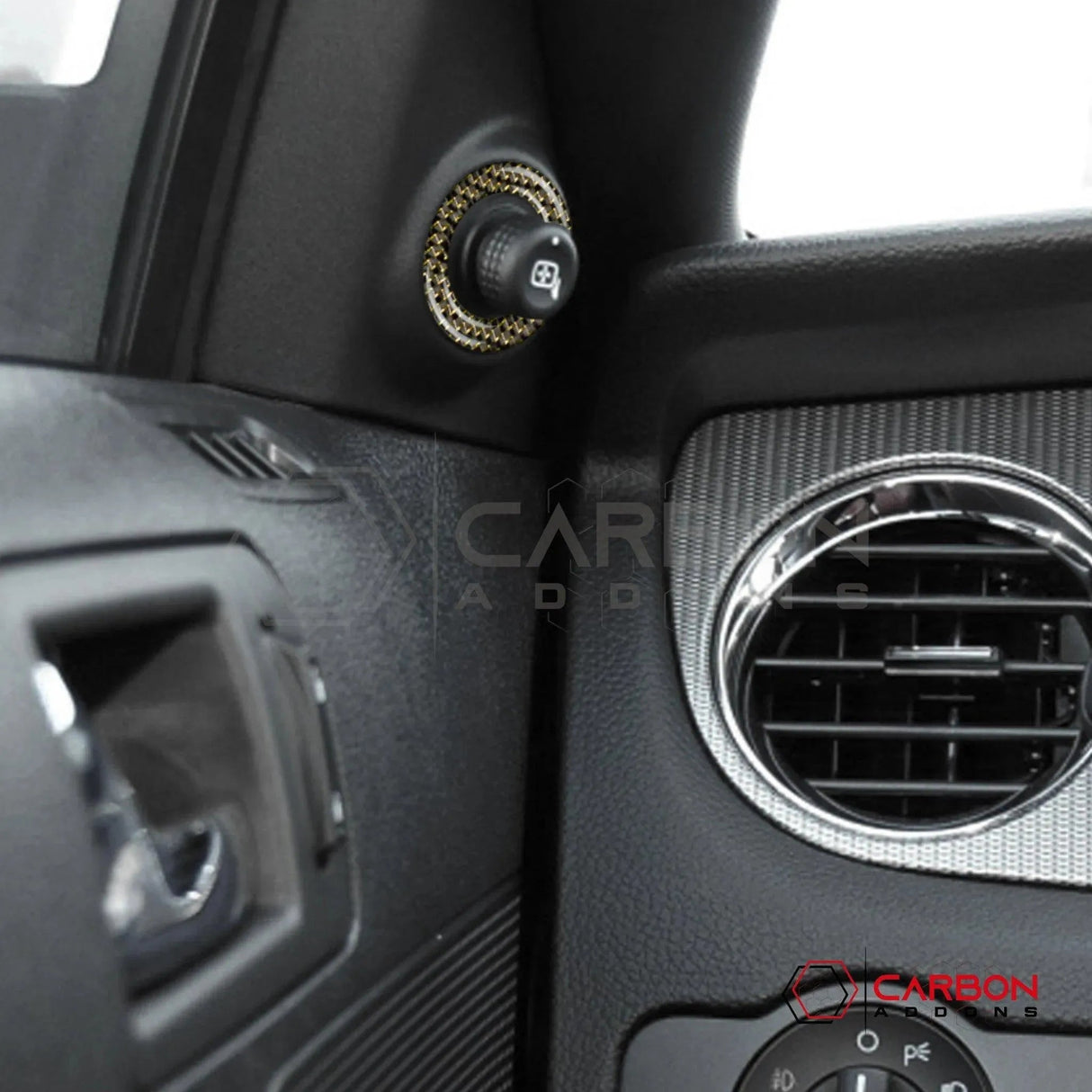 Mustang 2010-2014 Reflective Carbon Fiber Mirror Adjuster Trim Overlay