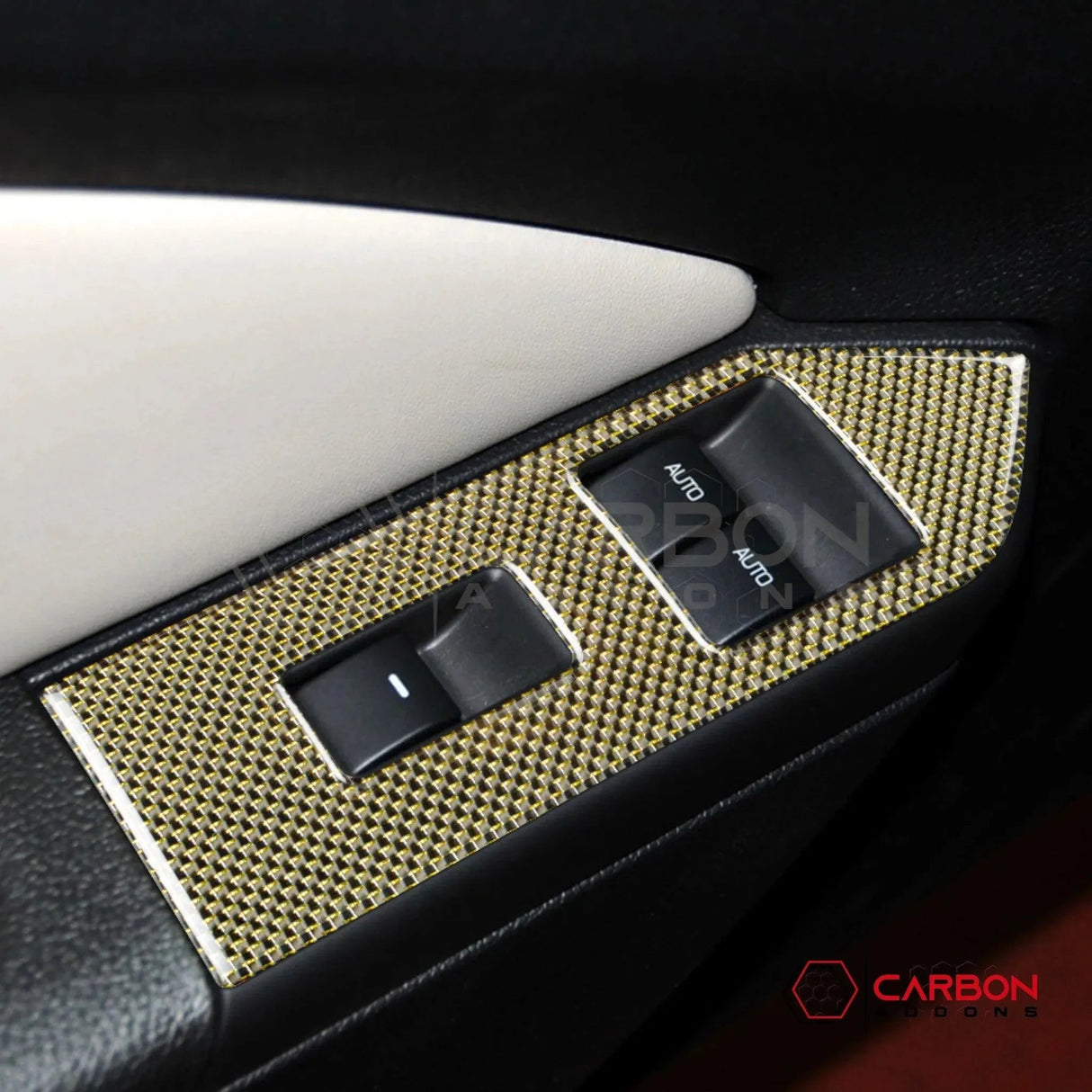 Mustang 2010-2014 Reflective Carbon Fiber Window Switch Trim Overlay