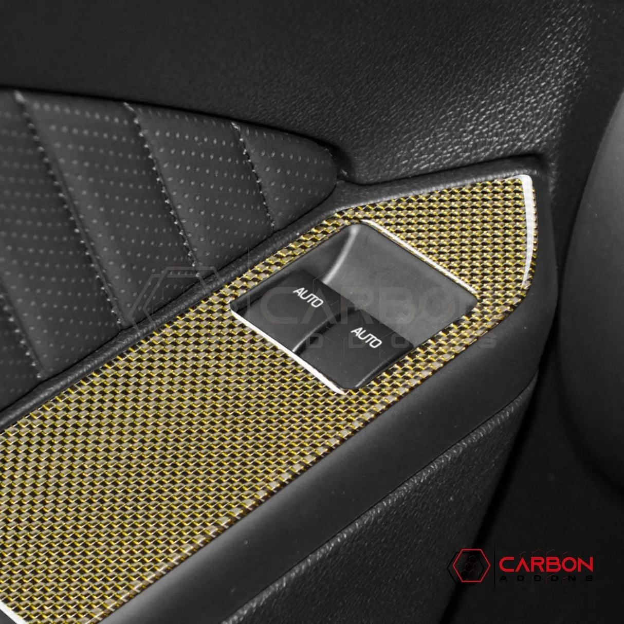 Mustang 2010-2014 Reflective Carbon Fiber Window Switch Trim Overlay