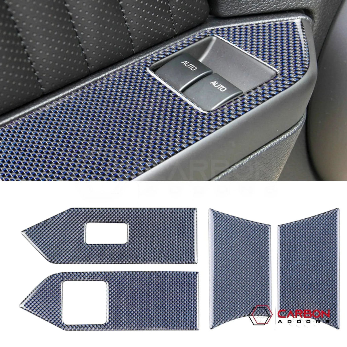 Mustang 2010-2014 Reflective Carbon Fiber Window Switch Trim Overlay