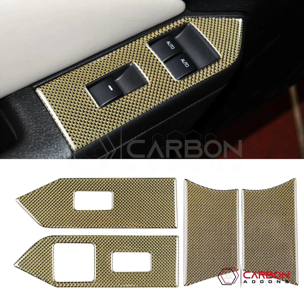 Mustang 2010-2014 Reflective Carbon Fiber Window Switch Trim Overlay
