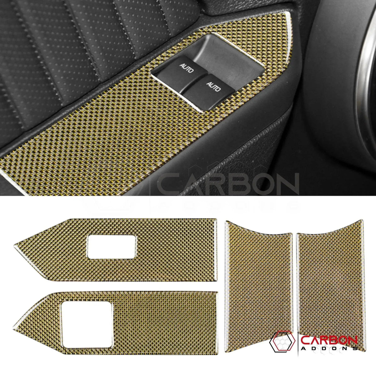 Mustang 2010-2014 Reflective Carbon Fiber Window Switch Trim Overlay