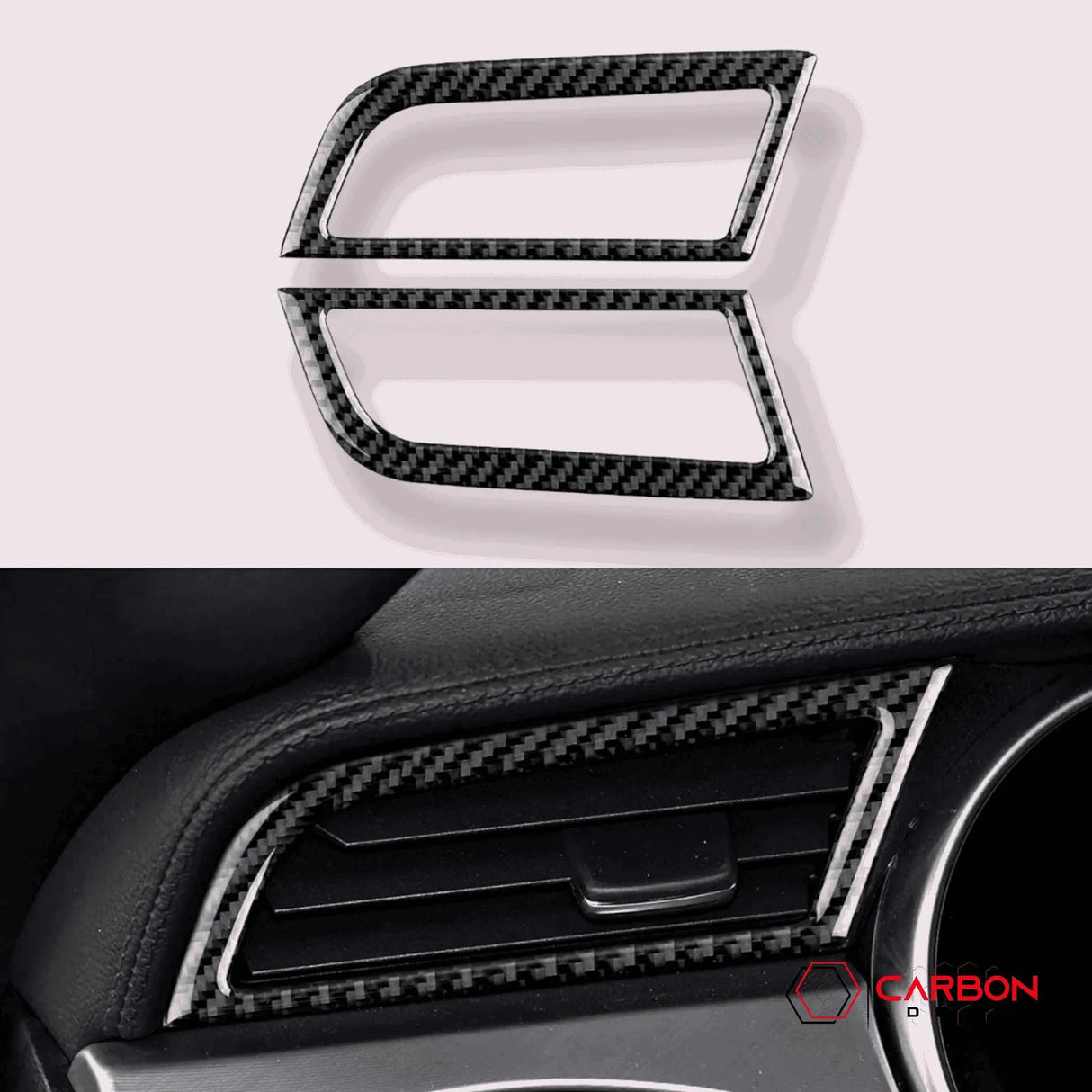 Mustang 2015-2023 Carbon Fiber AC Outlet Trim Overlays