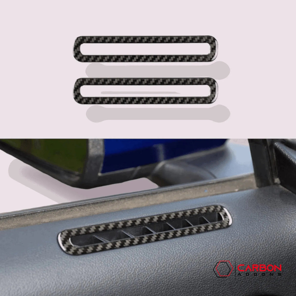 Mustang 2015-2023 Carbon Fiber Door AC Outlet Trim Overlays