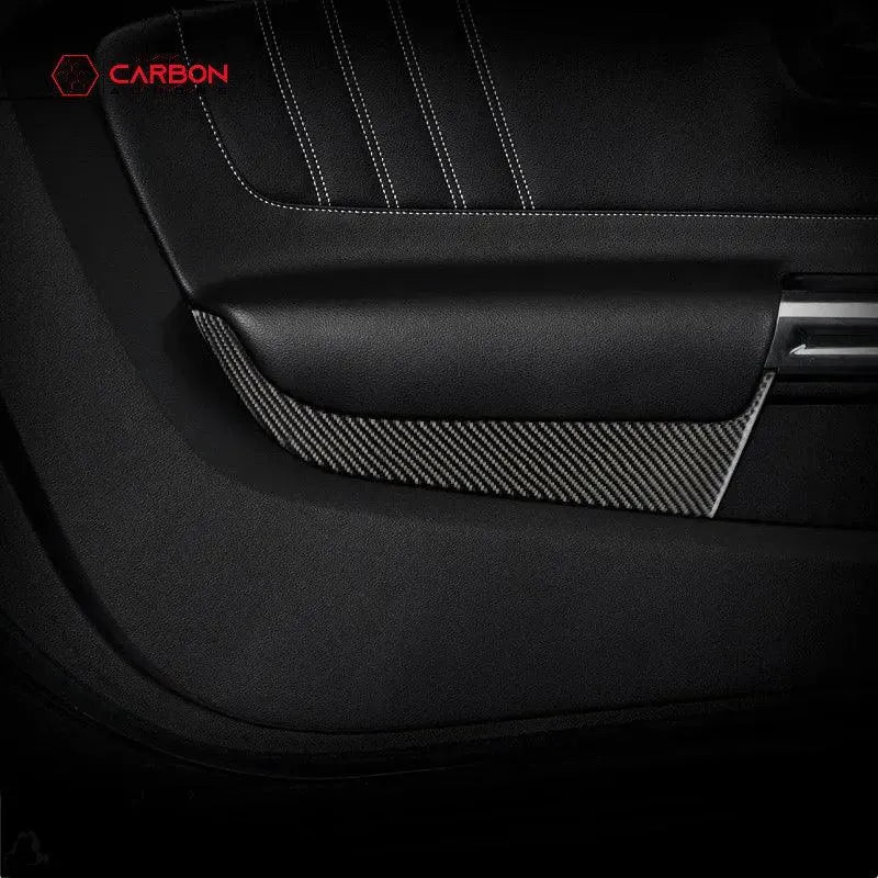 Mustang 2015-2023 Carbon Fiber Front Door Panel Trim Overlay