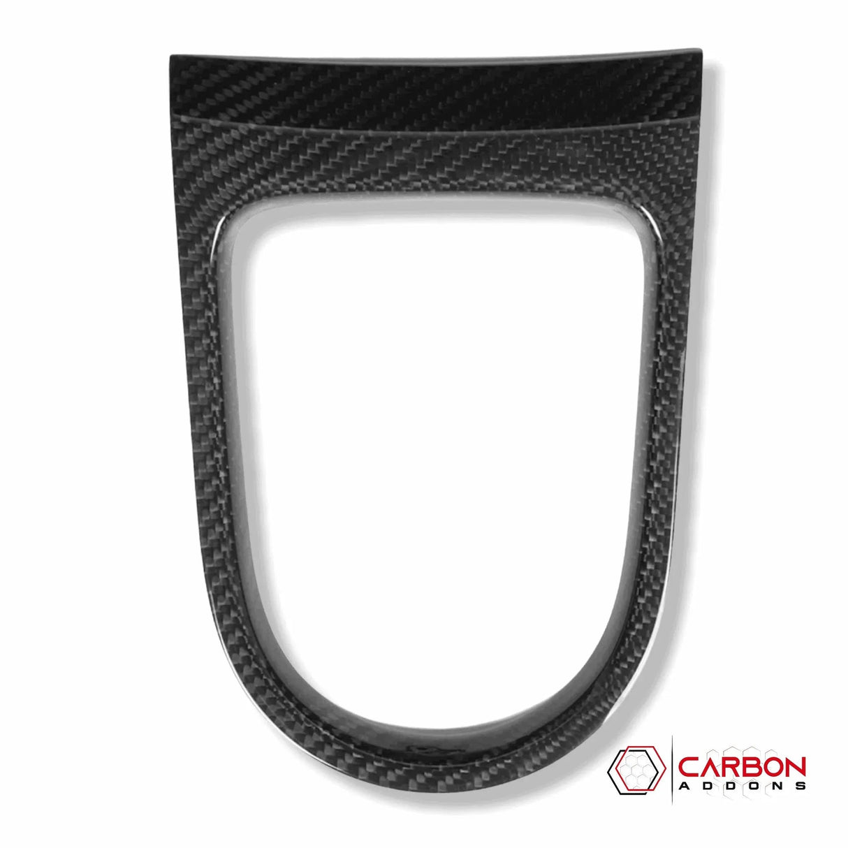 Mustang 2015-2023 Carbon Fiber Gear Shift Bezel Chrome Trim Cover