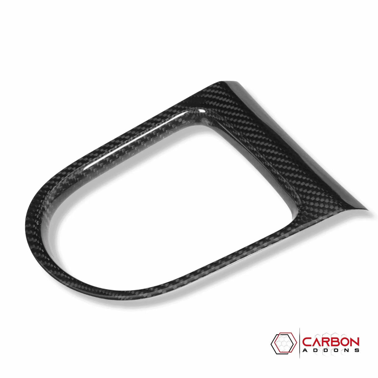 Mustang 2015-2023 Carbon Fiber Gear Shift Bezel Chrome Trim Cover