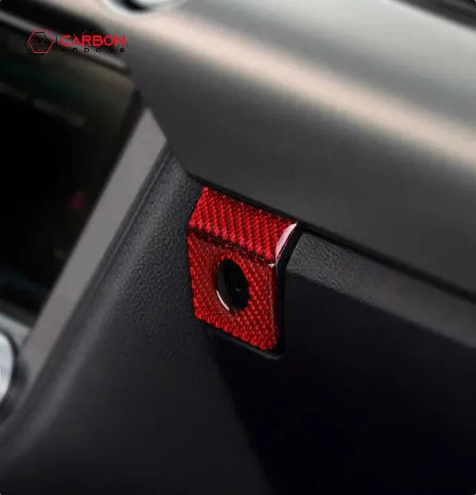 Mustang 2015-2023 Carbon Fiber Glove Box Key Hole Trim Overlay