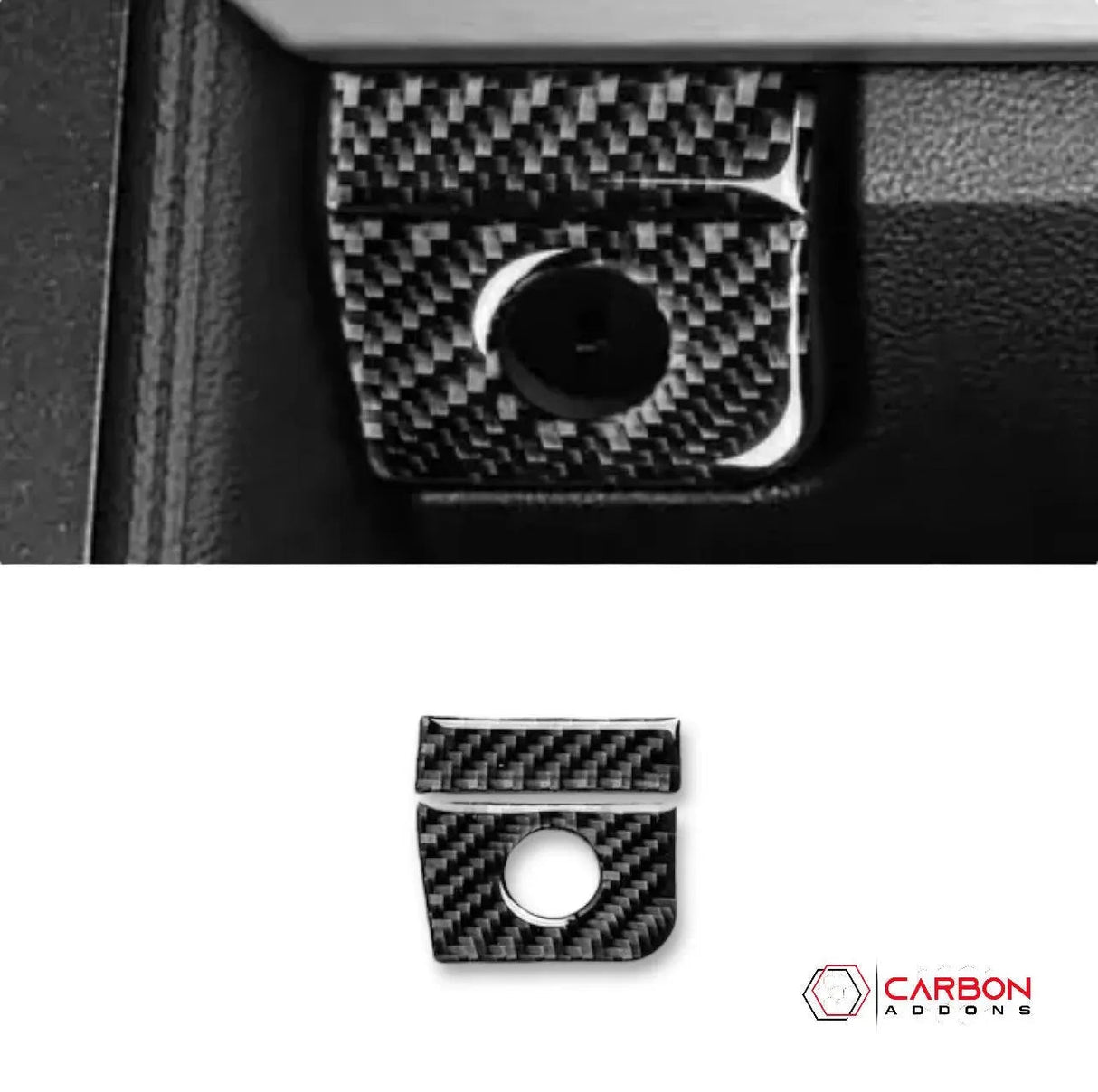 Mustang 2015-2023 Carbon Fiber Glove Box Key Hole Trim Overlay