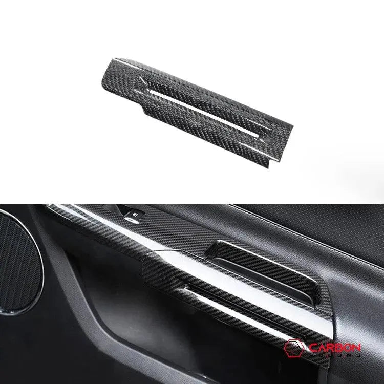 Mustang 2015-2023 Carbon Fiber interior door chrome trim delete cover
