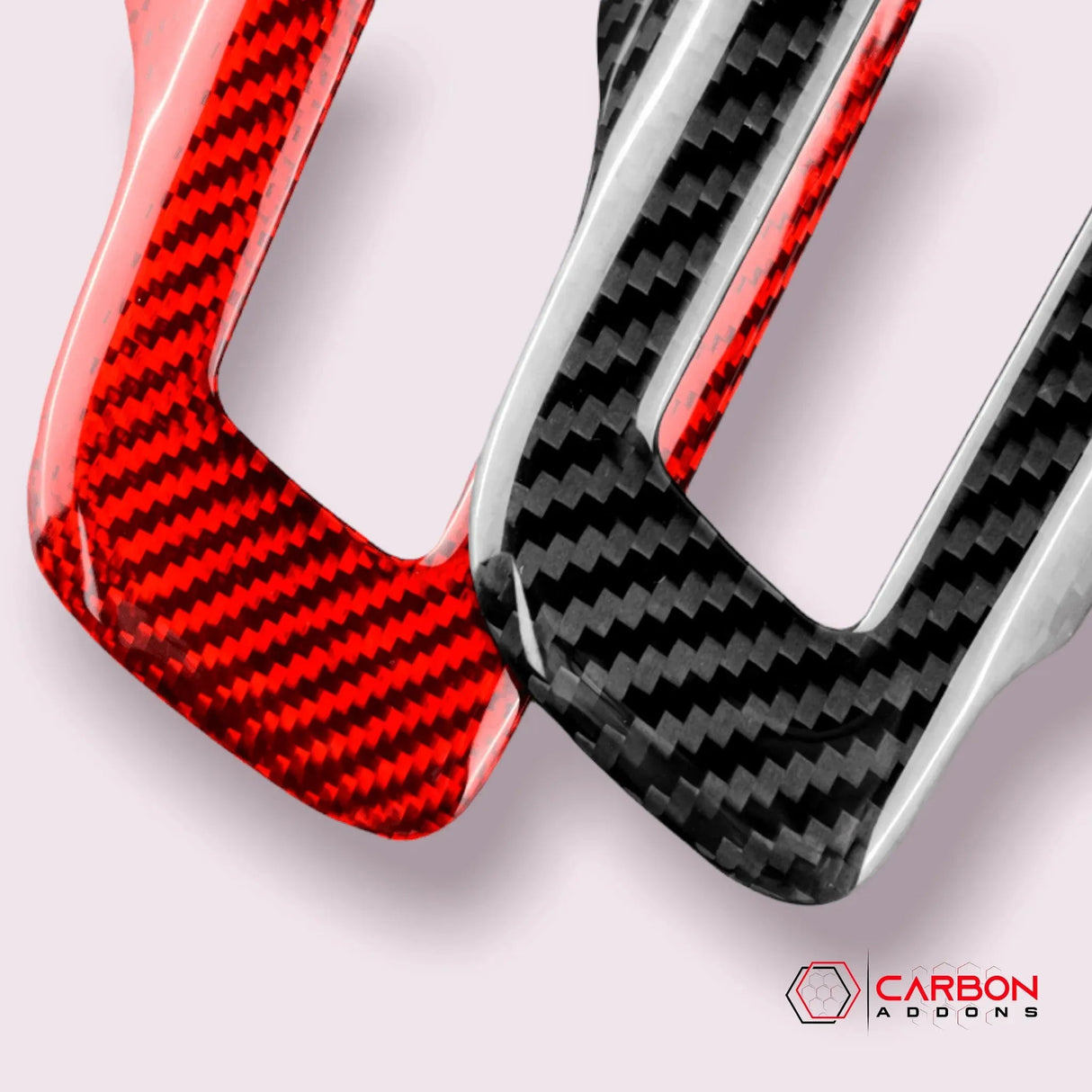 Mustang 2015-2023 Carbon Fiber Steering Wheel Chrome Delete Cover