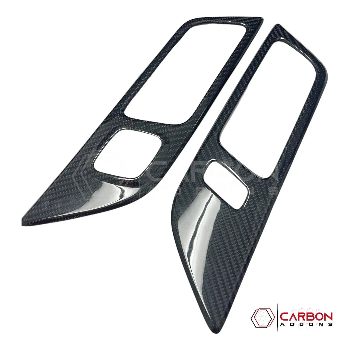 Hard Carbon Fiber Interior Door Handle Trim Covers for 2015–2023 Ford Mustang