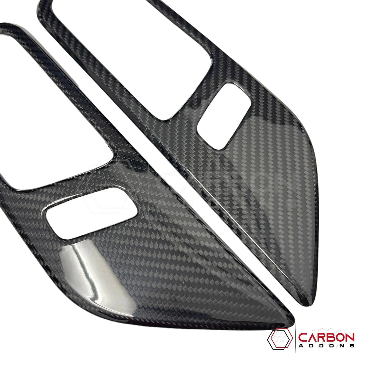 Hard Carbon Fiber Interior Door Handle Trim Covers for 2015–2023 Ford Mustang