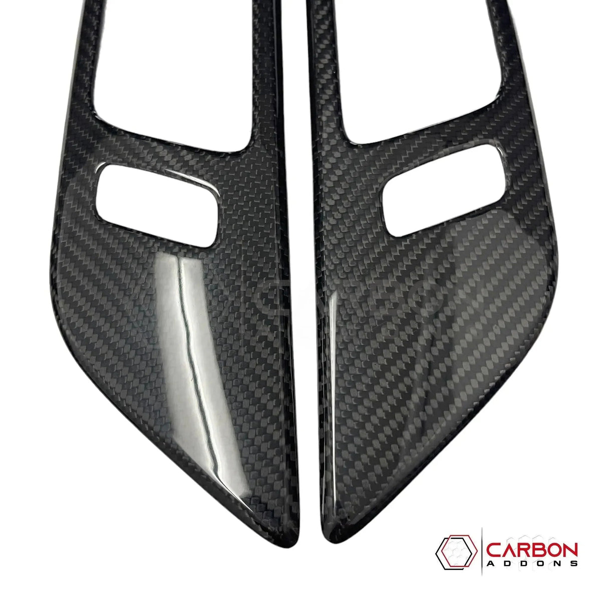 Hard Carbon Fiber Interior Door Handle Trim Covers for 2015–2023 Ford Mustang