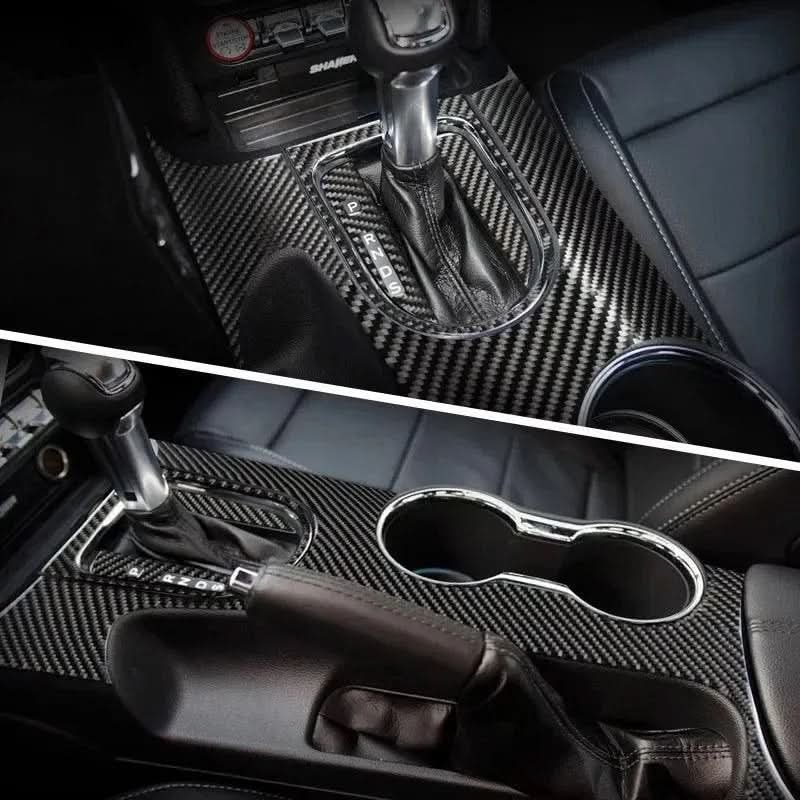 Mustang 2015-2023 Real Carbon Fiber Center Console & Gear Shift Bezel Trim Overlay