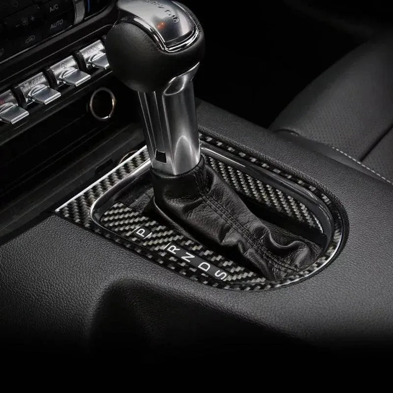 Mustang 2015-2023 Real Carbon Fiber Center Console & Gear Shift Bezel Trim Overlay