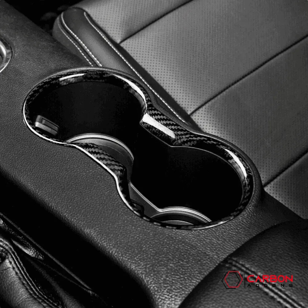 Mustang 2015-2023 Real Carbon Fiber Cup Holder Trim Cover