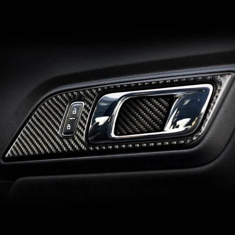 Mustang 2015-2023 Real Carbon Fiber Interior Door Handle Overlay
