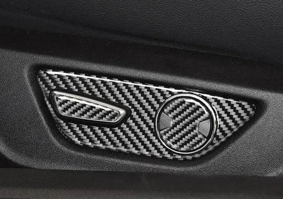 Mustang 2015-2023 Real Carbon Fiber Seat Adjuster Button Trim Overlay