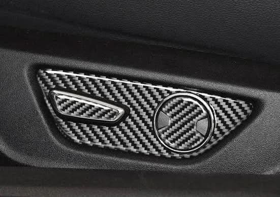 Real Carbon Fiber Seat Adjuster Button Trim Overlay for Mustang 2015-2023