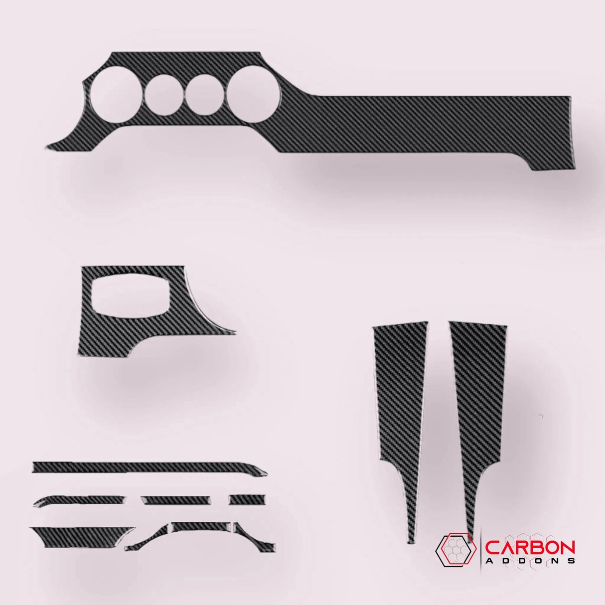 Mustang 2015-2023 Real Carbon Fiber Whole Front Dash Overlay