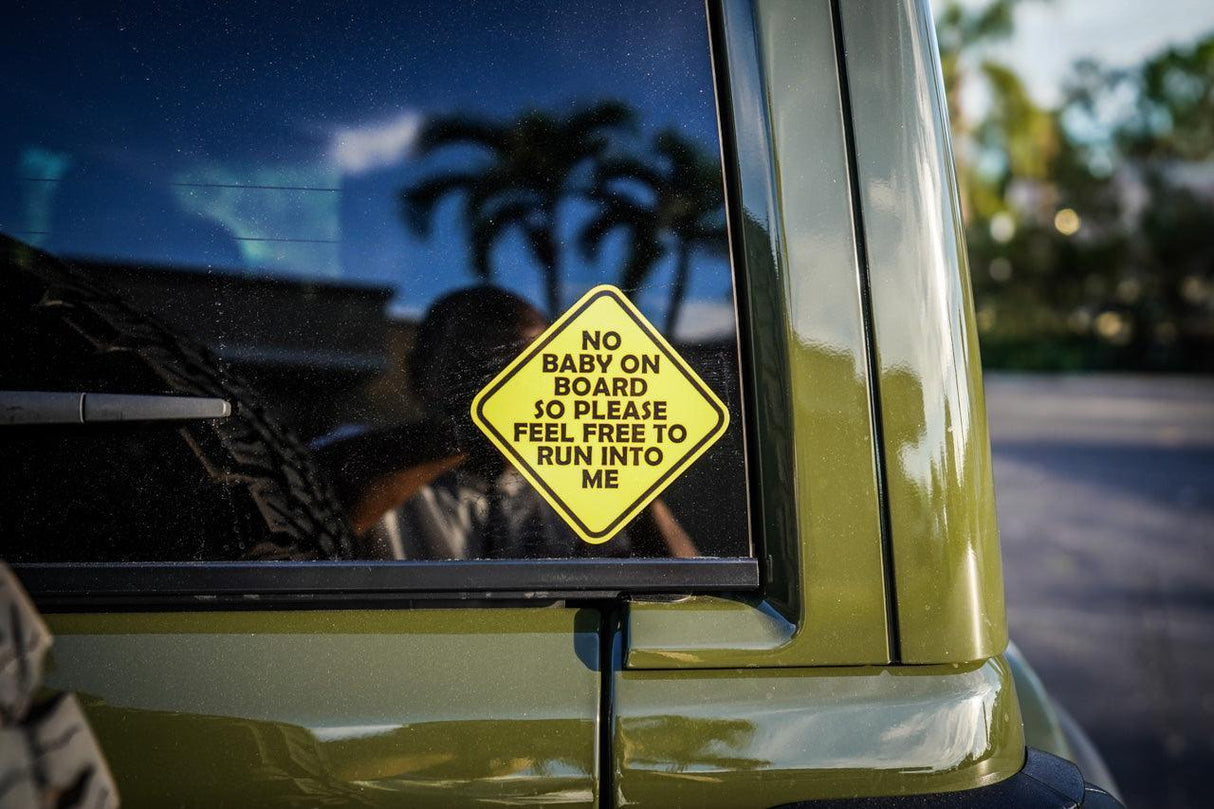 No Baby On Board Sticker 5" - Universal
