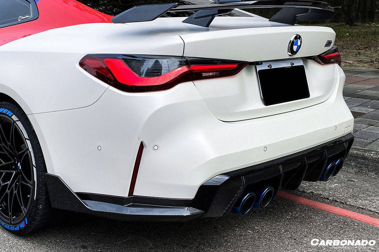 2021-UP BMW M4 G82 G83 MP Style Carbon Fiber Qual Rear Lip with Caps