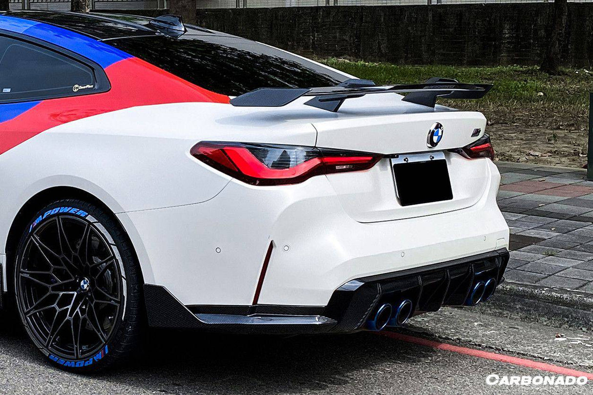 2021-UP BMW M4 G82 G83 MP Style Carbon Fiber Qual Rear Lip with Caps