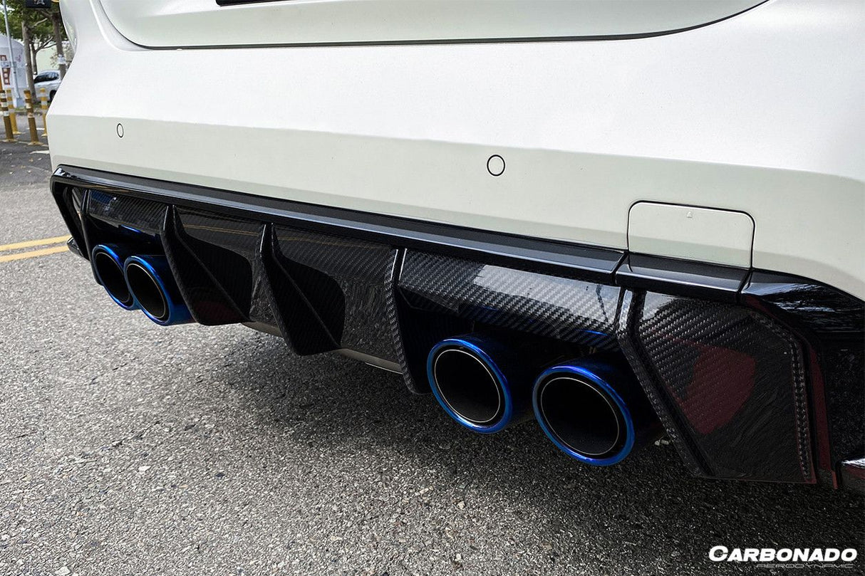 2021-UP BMW M4 G82 G83 MP Style Carbon Fiber Qual Rear Lip with Caps
