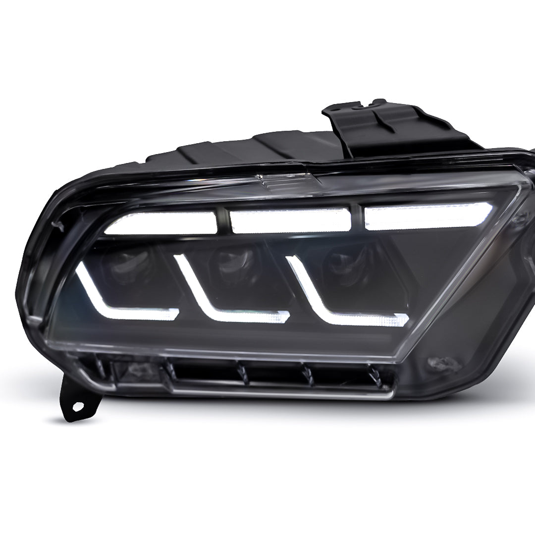 2010-2014 S197 Ford Mustang S650 Style LED Headlights W/ Amber Sequential Turn Signal (Pair)