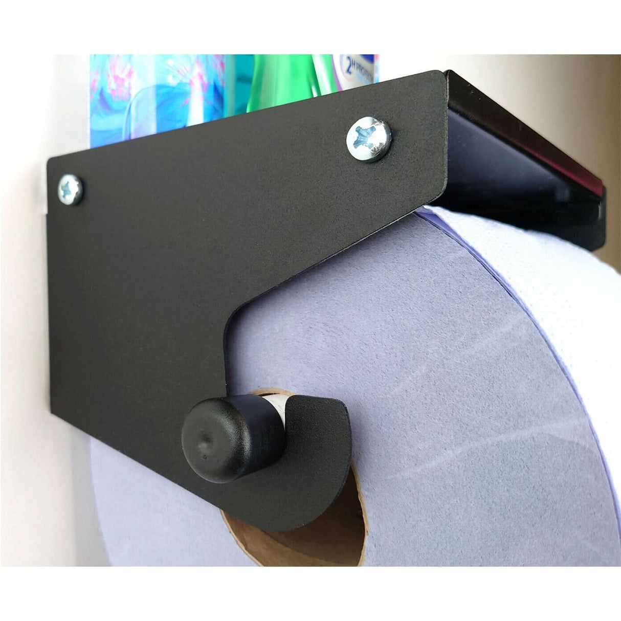 Van Mountable Blue Roll Paper Towel Holder Dispenser Stop Brake Office Cleaning