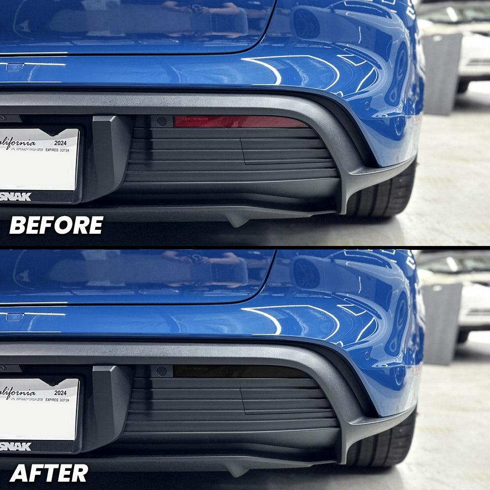 2019-2024 Porsche Taycan Rear Bumper Reflector Pre-cut Overlay