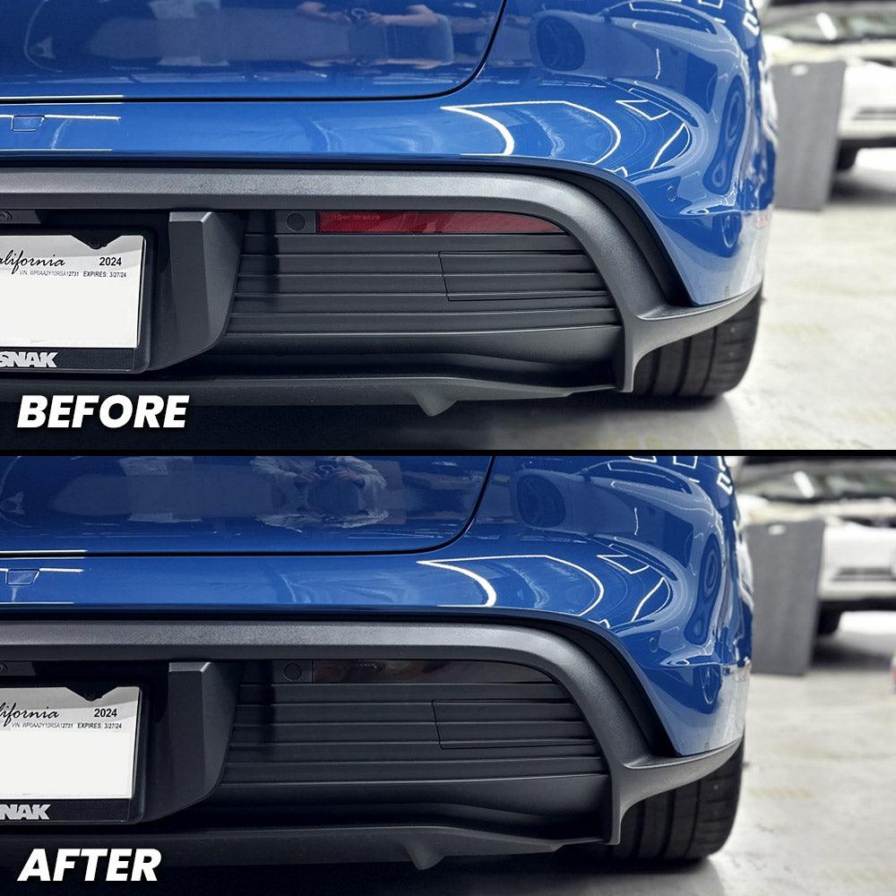 2019-2024 Porsche Taycan Rear Bumper Reflector Pre-cut Overlay