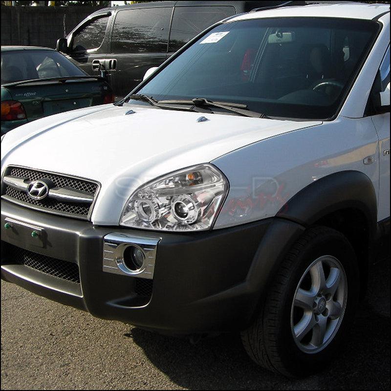 Spec-D Projector Headlights Hyundai Tucson (2005-2007) w/ LED Halo - Black or Chrome
