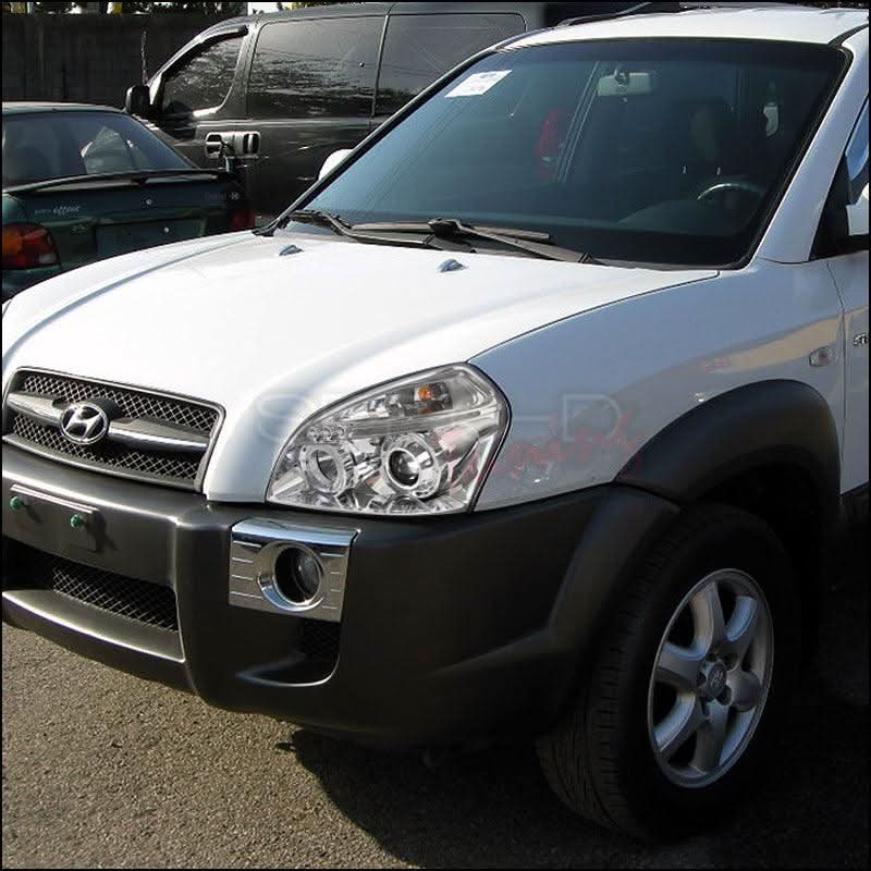 Spec-D Projector Headlights Hyundai Tucson (2005-2007) w/ LED Halo - Black or Chrome