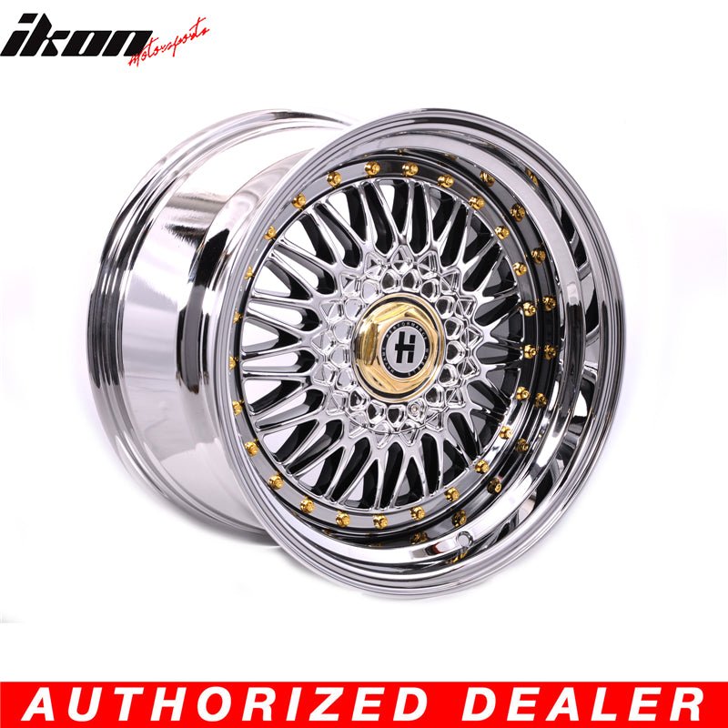 17x10in Hayame Wheel Full Platinum & Gold Rivets 5X100 5X114 x4