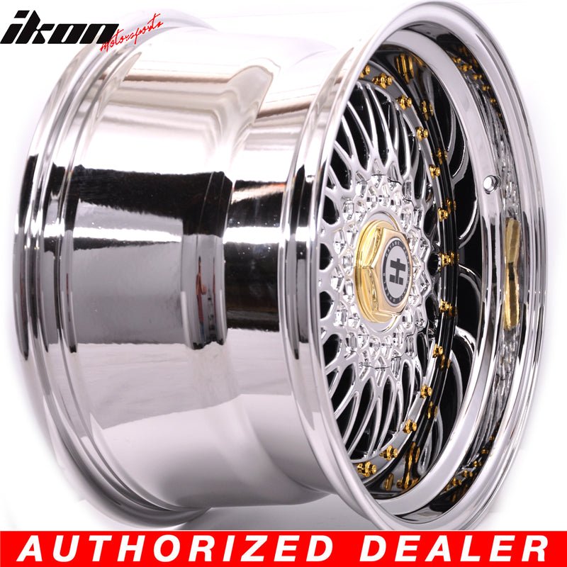 17x10in Hayame Wheel Full Platinum & Gold Rivets 5X100 5X114 x4