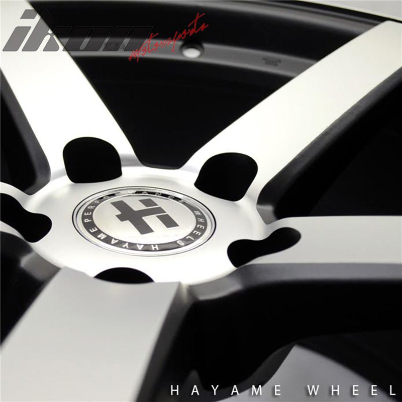 18x9.5 Hayame Wheel Matte Black Machined Face 5 x 112 Squared x4