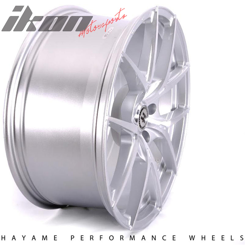 19x9.5 Hayame Wheel Machine Face Silver Lip 5 x 120 Staggered x4