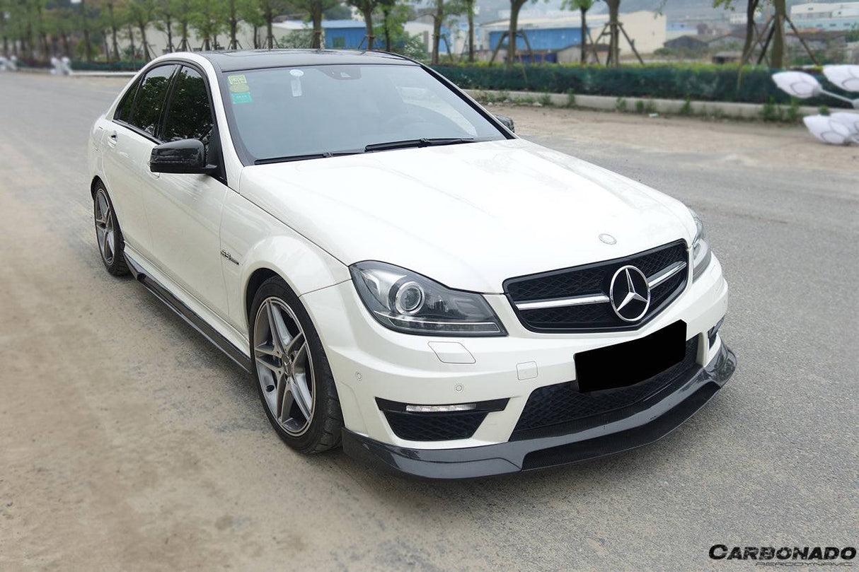 2012-2014 Mercedes Benz W204 C63 AMG RZ Style Carbon Fiber Front Lip